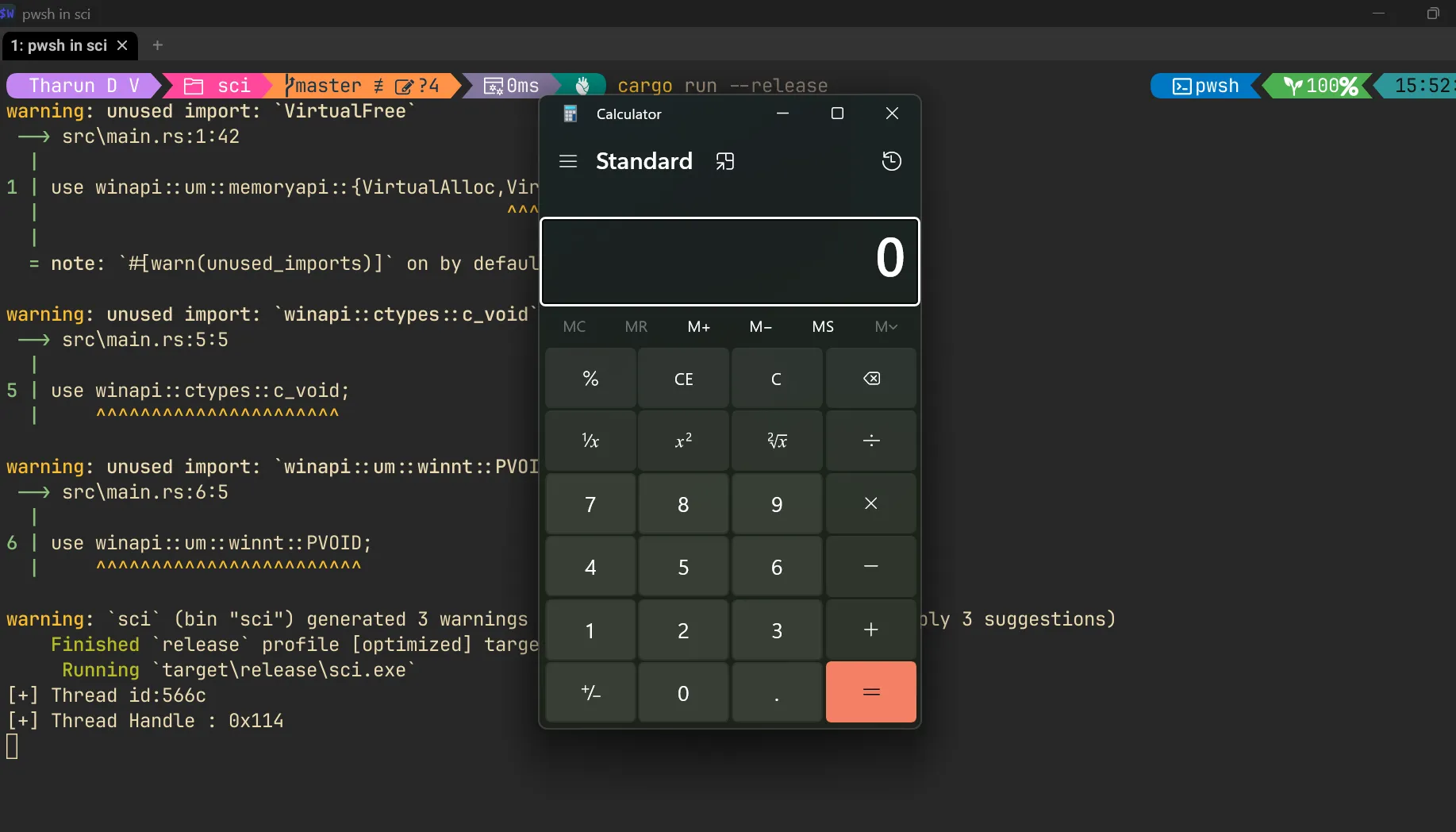 Output for WinAPI Shellcode